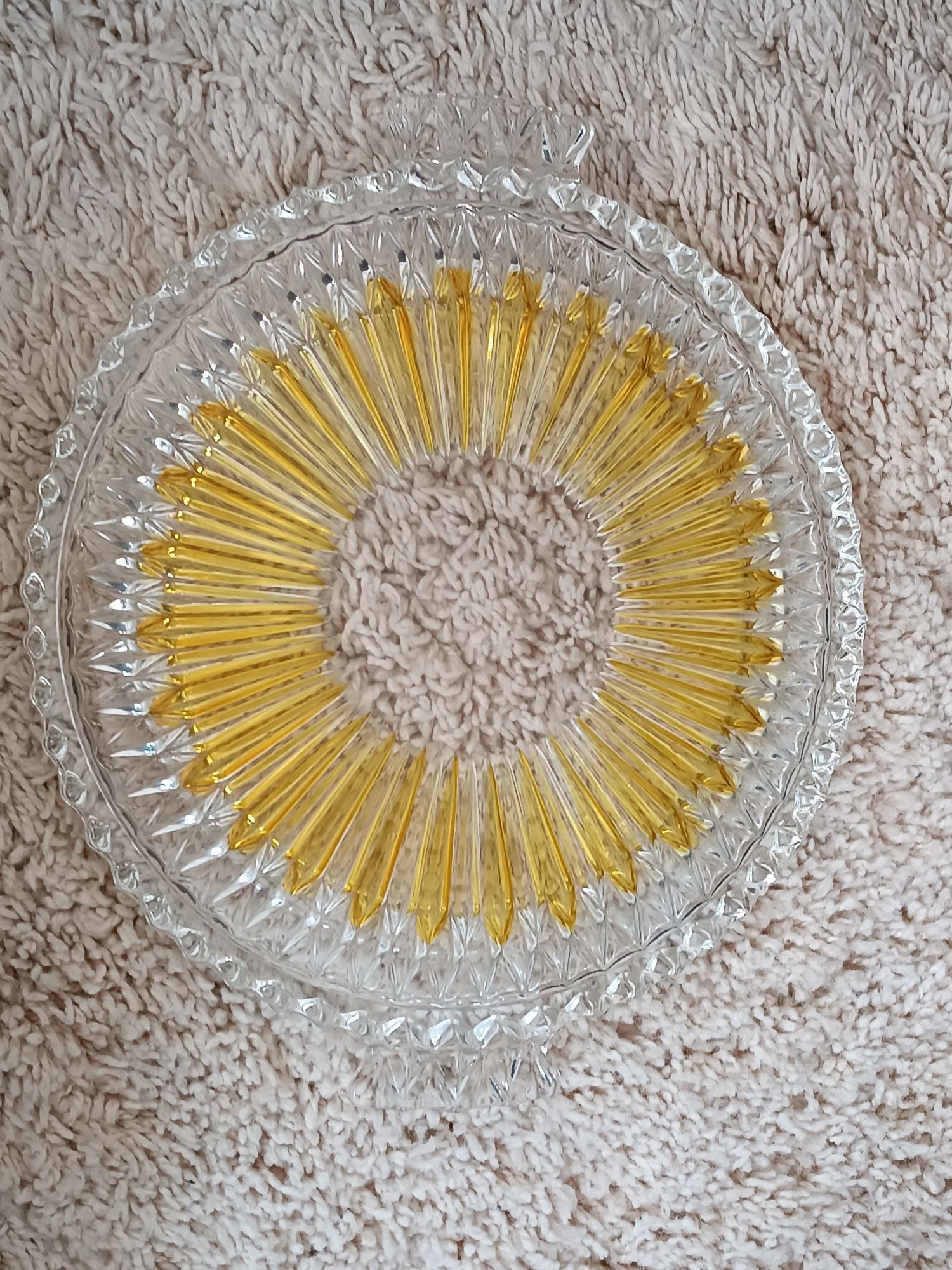 33 cm. Patera talerz tortownica szkło kryształowe