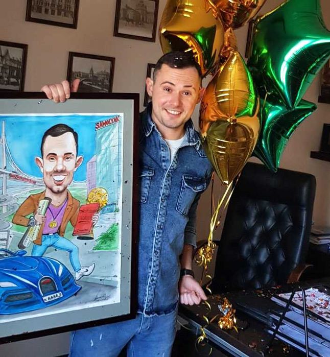 Шарж з фото! Подарунок на день народження! Портрет у подарунок!