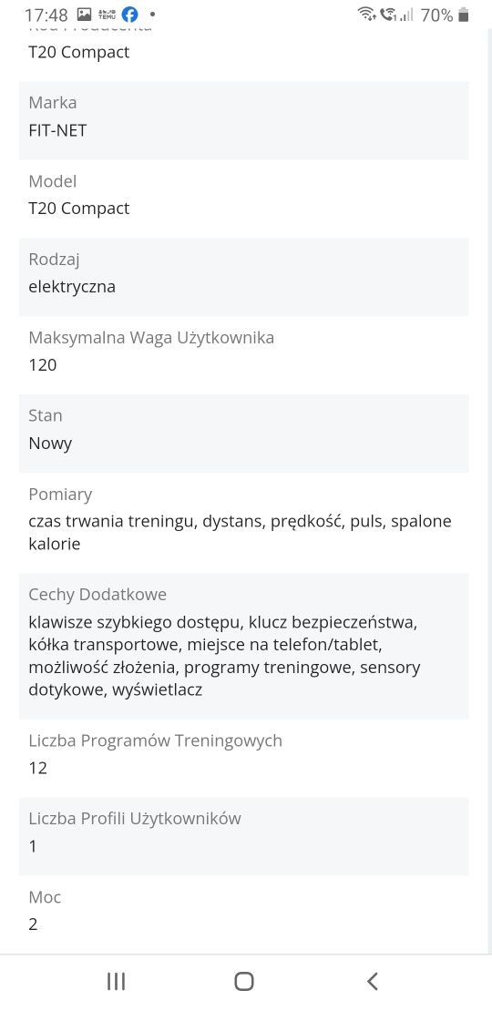 Bieznia domowa elektryczna