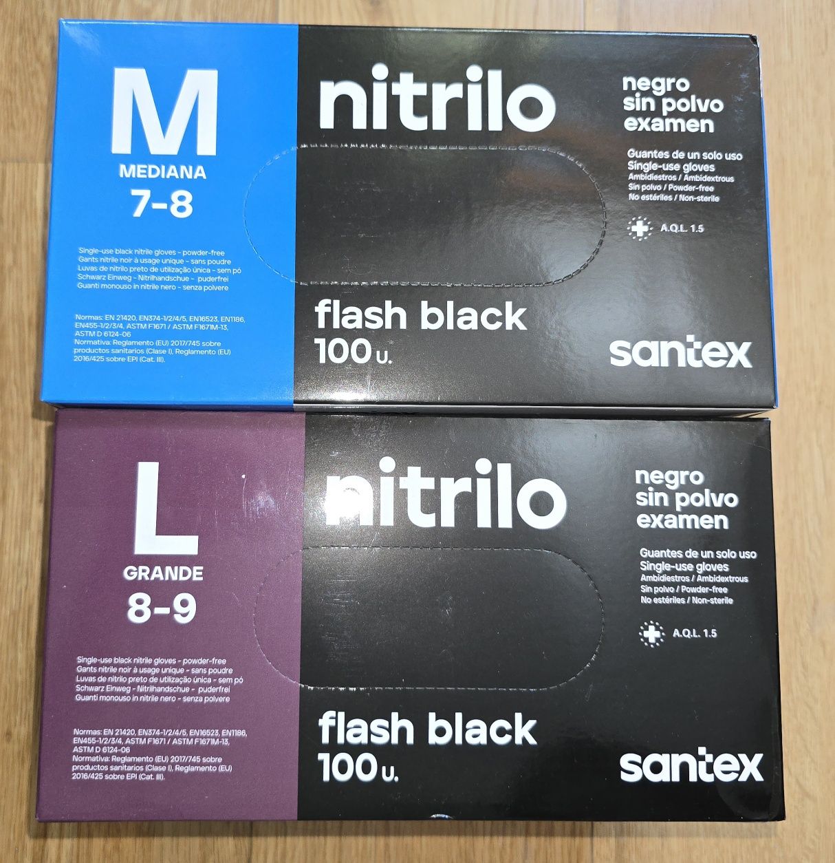 Luvas de Nitrilo Sem Pó Pretas- 100U