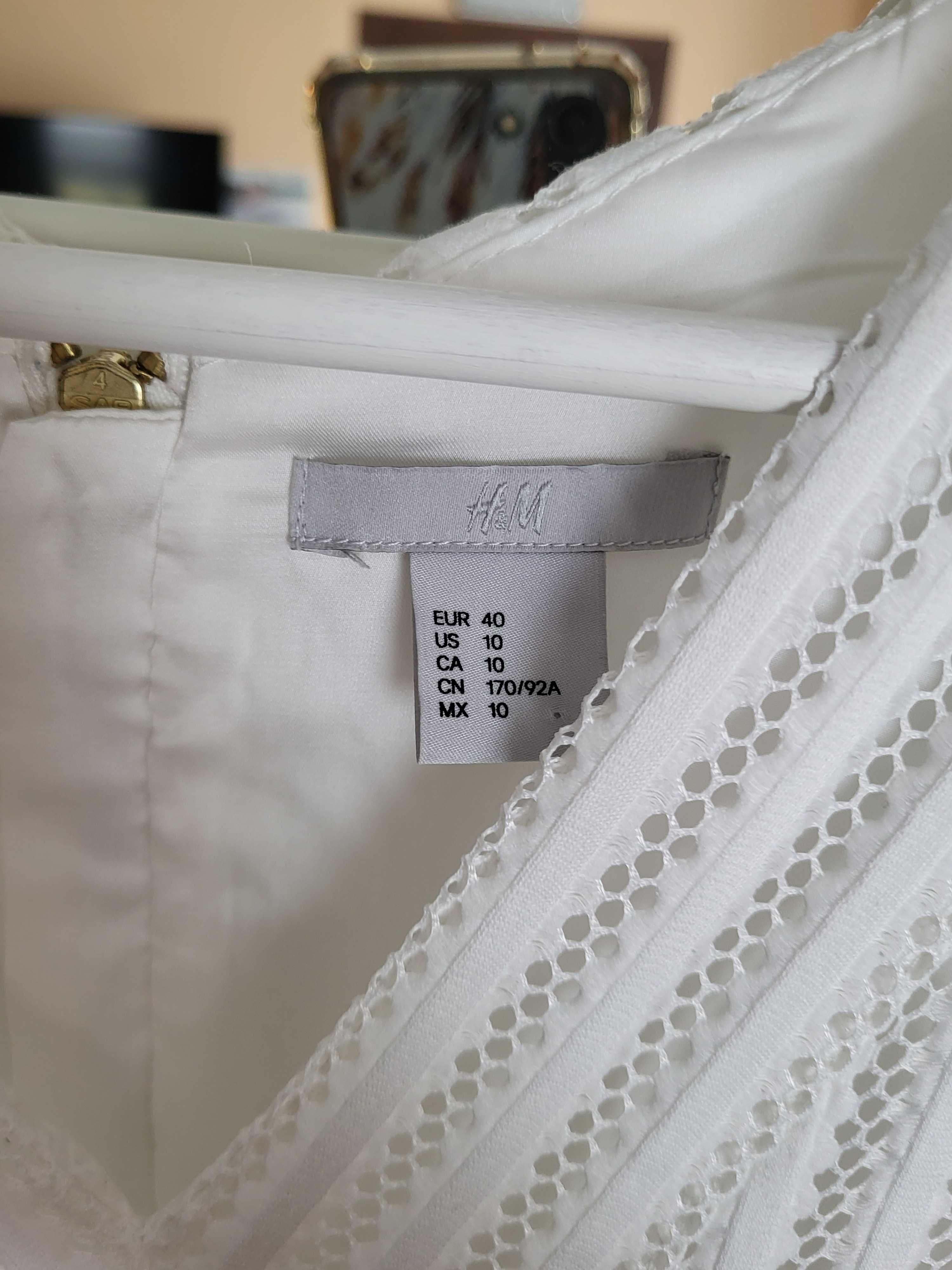 Sukienka damska Biała koronka H&M 40 M / L poprawiny wieczór panieński