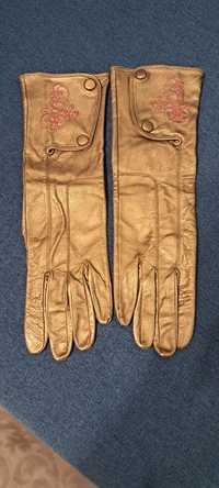 Довгі шкіряні рукавички