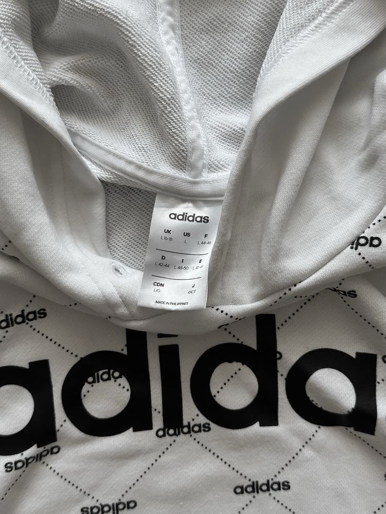 Монограмне біле худі адідас adidas