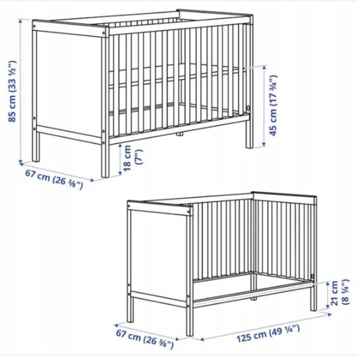 Łóżeczko Ikea SUNDVIK