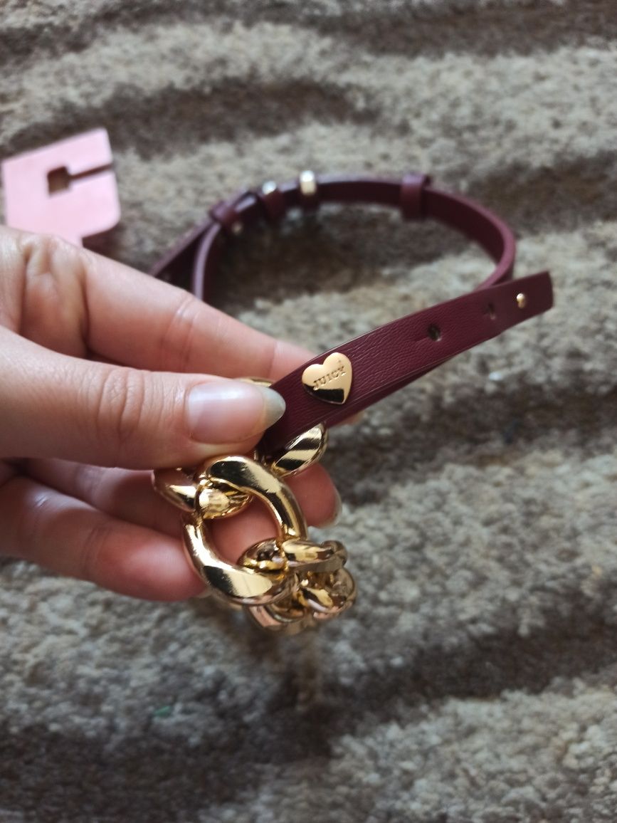 Juicy couture pasek do sukienki nowy chain S/36 borowy złoty