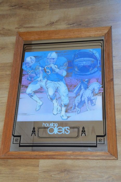 Unikatowy obraz na szkle. Kanada. NFL houston oilers. STAMFORD Art