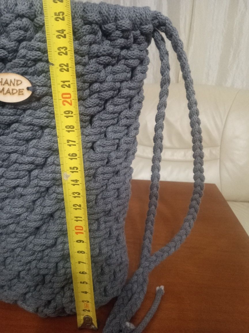Torebka listonoszka pleciona handmade