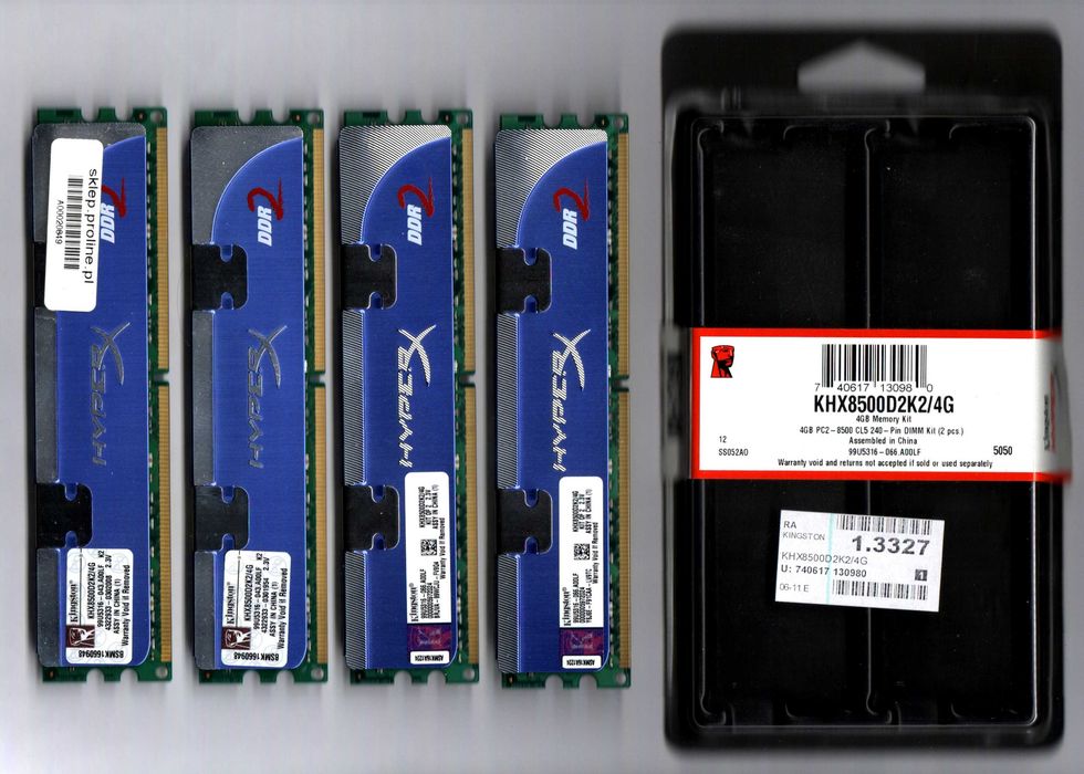 8GB DDR2 - Kingston HyperX - KHX8500D2K2/4GB - 4x 2GB - TYLKO Wrocław