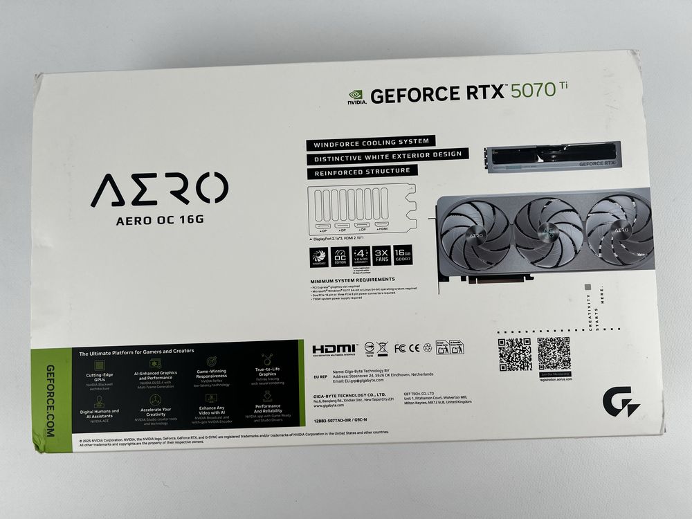 Відеокарта GIGABYTE GeForce RTX 5070 Ti AERO OC 16G