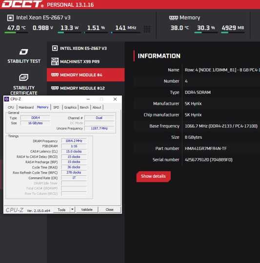 Zestaw - płyta główna Machinist X99, Xeon E5-2667V3, RAM 2x8GB DDR4