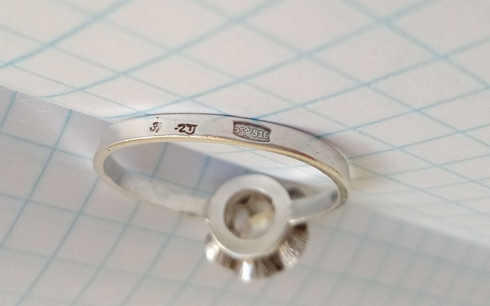 Вінтажне кільце з каменем кольцо Срібло 916 проба. Зірка. СССР