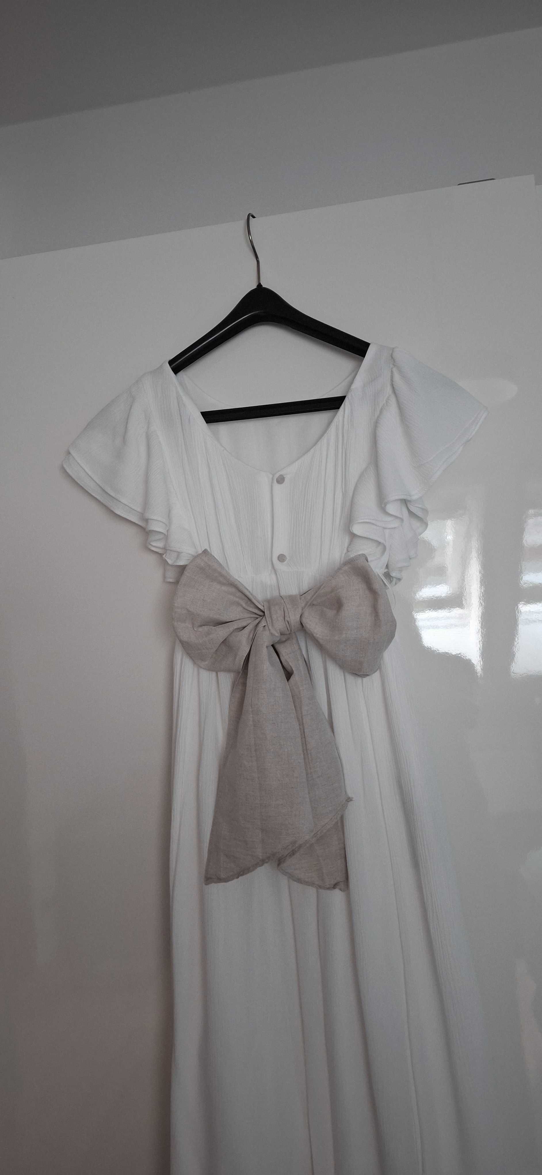 Biała długa sukienka Mango w stylu boohoo rozmiar 152cm 12 lat
