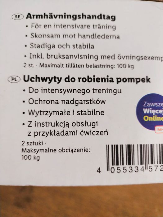 Uchwyt do robienia pompek Crivit
