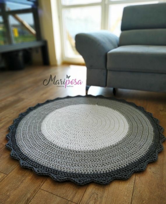 Dywan okrągły na szydełku ręczne robiony