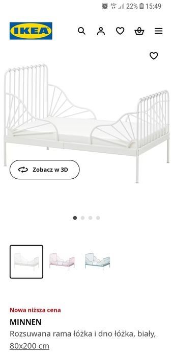 Łóżeczko Ikea minnen rosnące