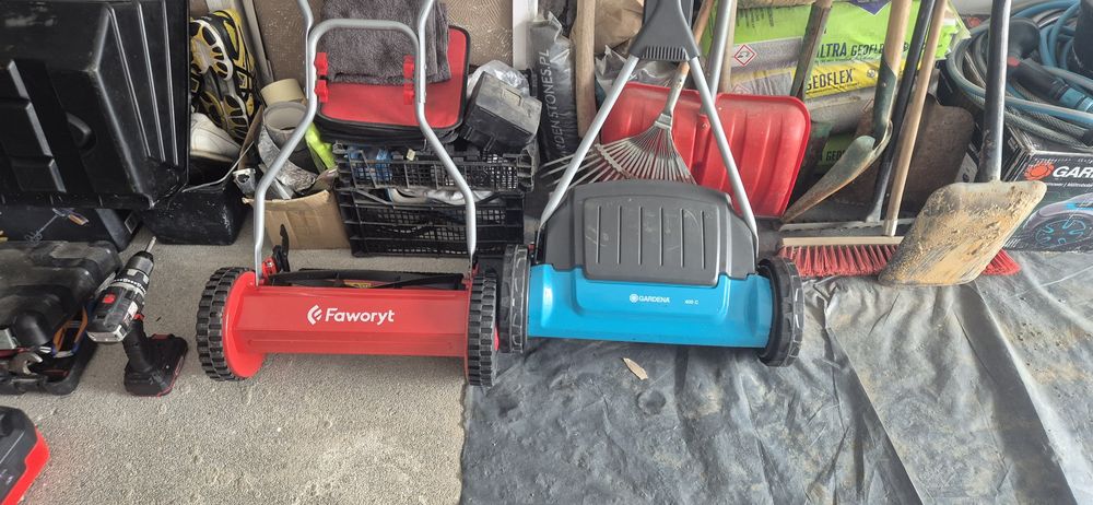 Kosiarka wrzecionowa Gardena 400c i  Faworyt 380 z koszem