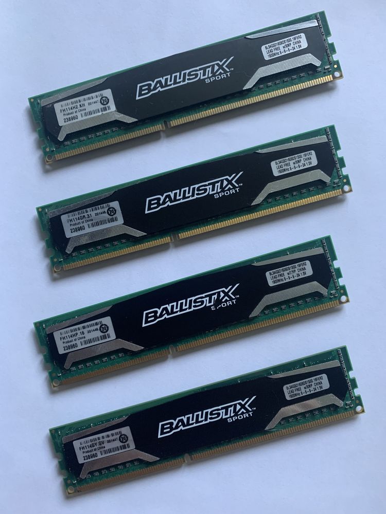 Продам оперативную память 4Gb DDR3 1600MHz Crucial Ballistix Sport