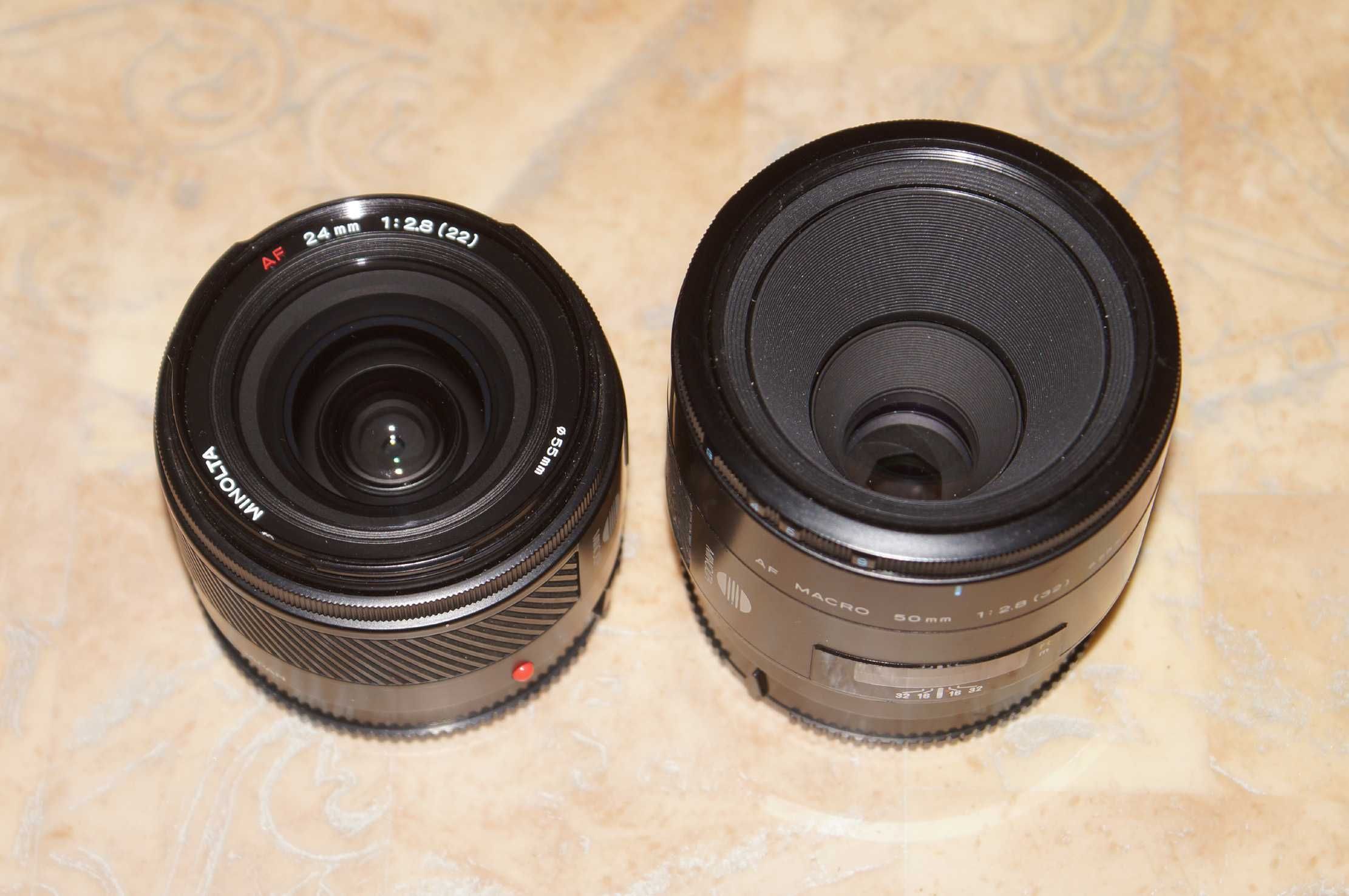 Minolta AF 24mm f/2.8 + 50mm f/2.8 macro