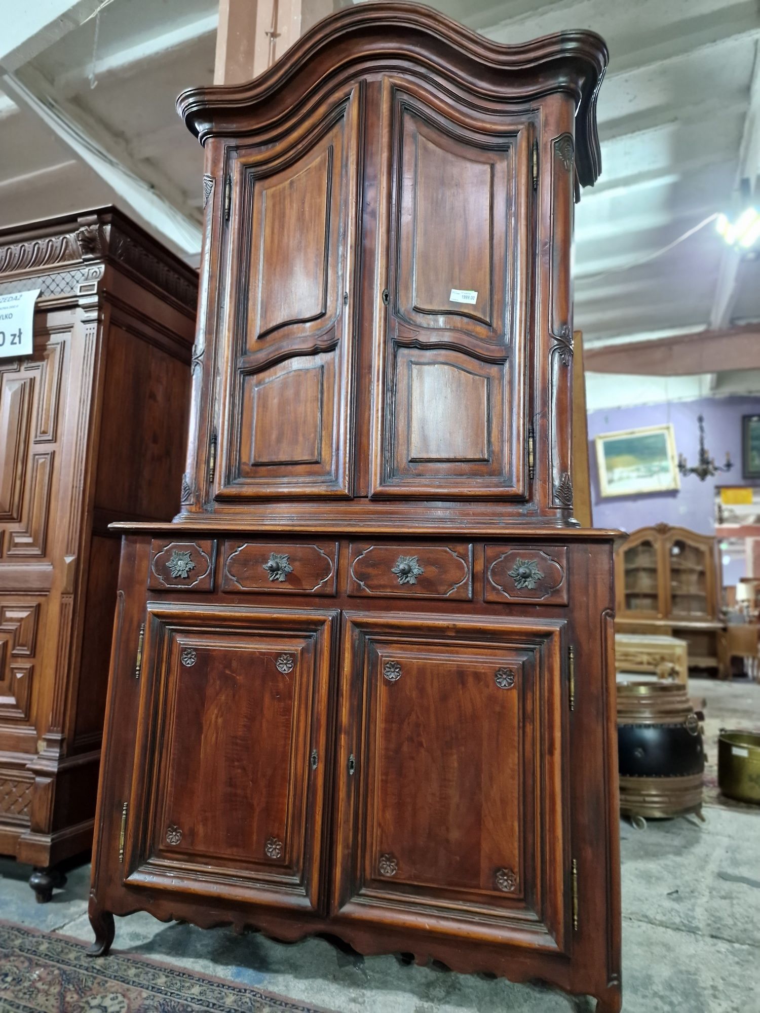 Drewniany kredens kuchenny 118 cm #628 Antyki Stylowy Węgrów