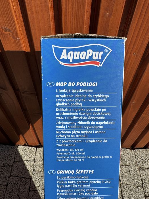 AQUAPUR Mop z funkcją rozpylania wody 2 WKŁADY