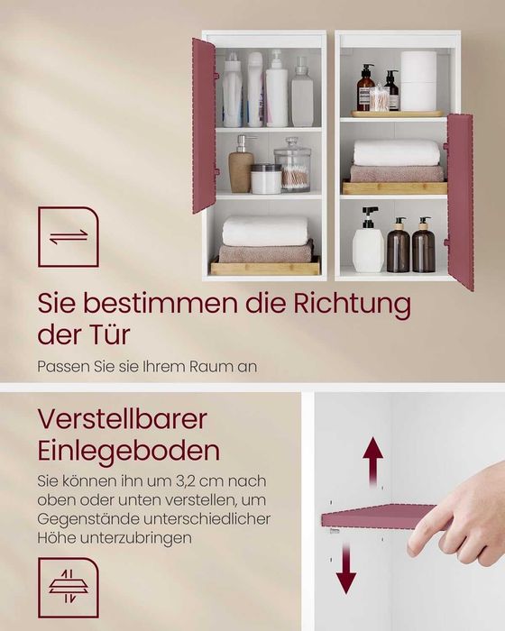 Szafka łazienkowa wisząca 80 x 40 x 30 cm WADY