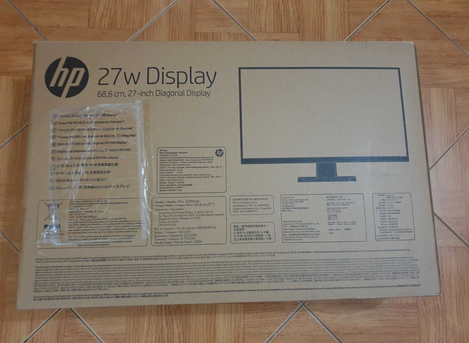 Monitor IPS HP 27W - 27 Polegadas - HDMI e VGA