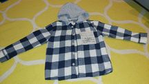 Camisa flanela com capuz - Zara 4/5 anos