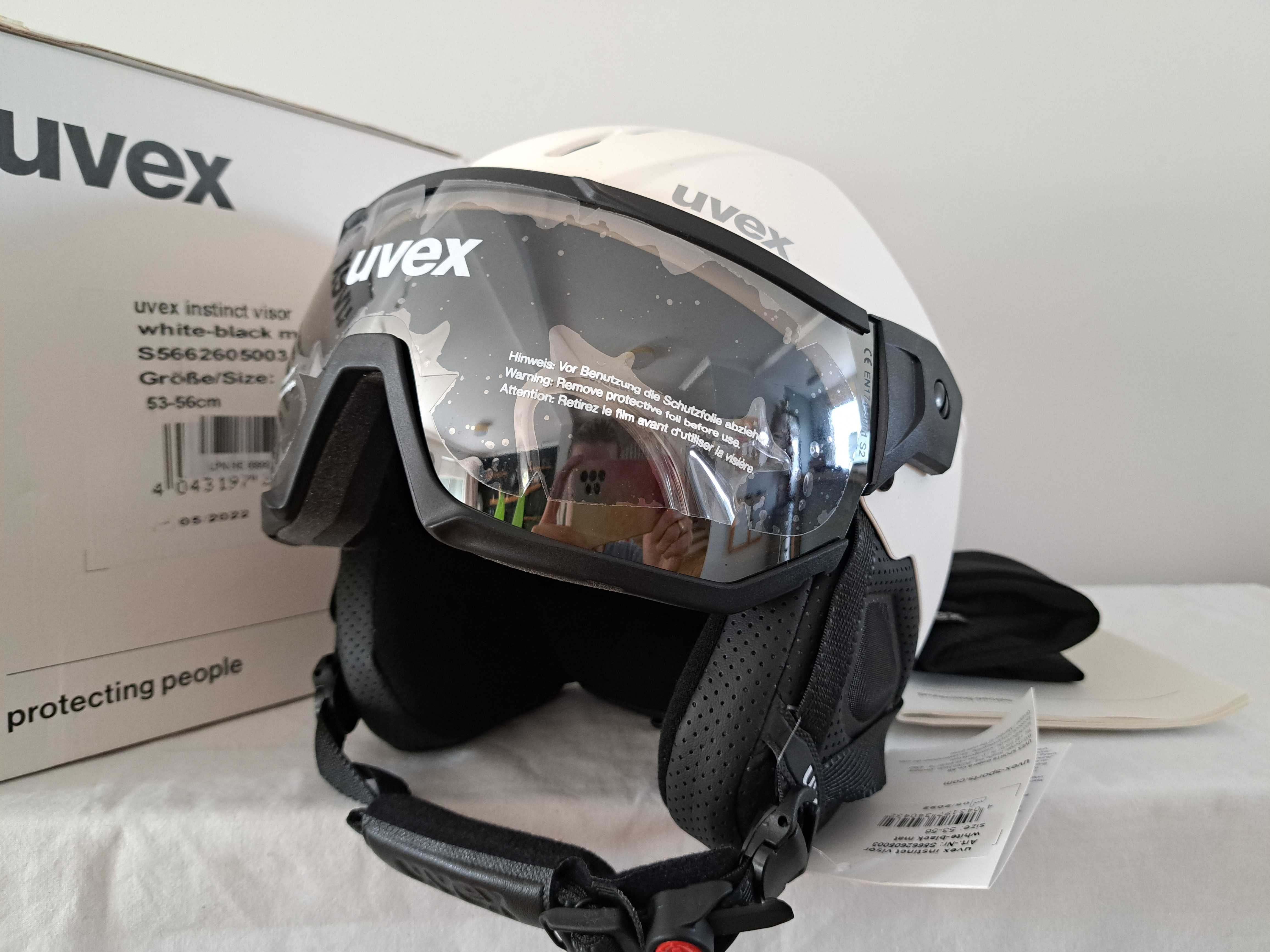 Kask narciarski Uvex Instinct Visor White Black Mat S 53-56cm