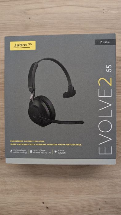 Auscultador Jabra Evolve2 65 Mono (USB-A) está novo