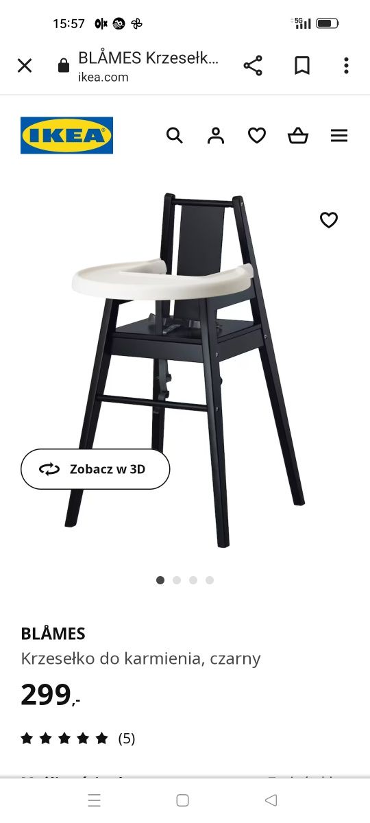 Krzesełko Ikea dla dzieci/krzesełko do karmienia dziecka IKEA