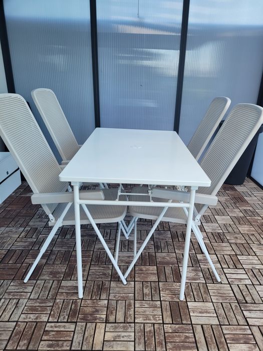 Zestaw mebli ogrodowych stół krzesła składane IKEA meble do ogrodu