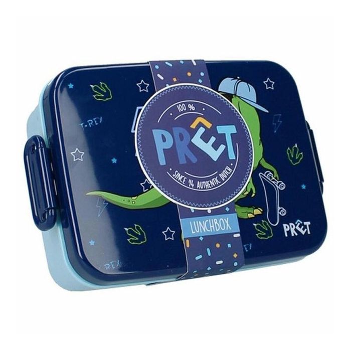 Śniadaniówka z przegródką Dino T-Rex Navy Pret Vadobag ,190x134 mm