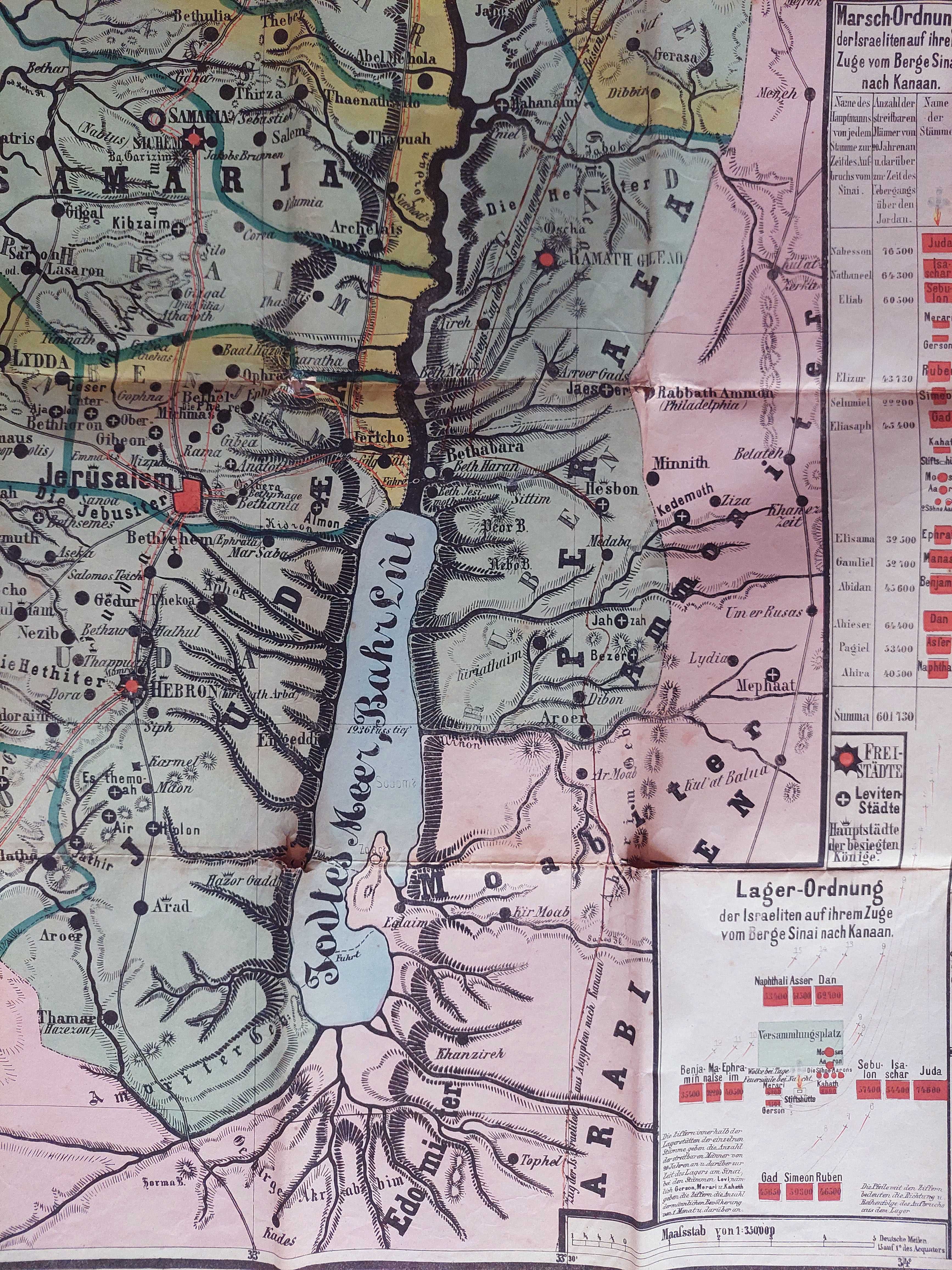 Palestyna stara mapa Berlin 1868