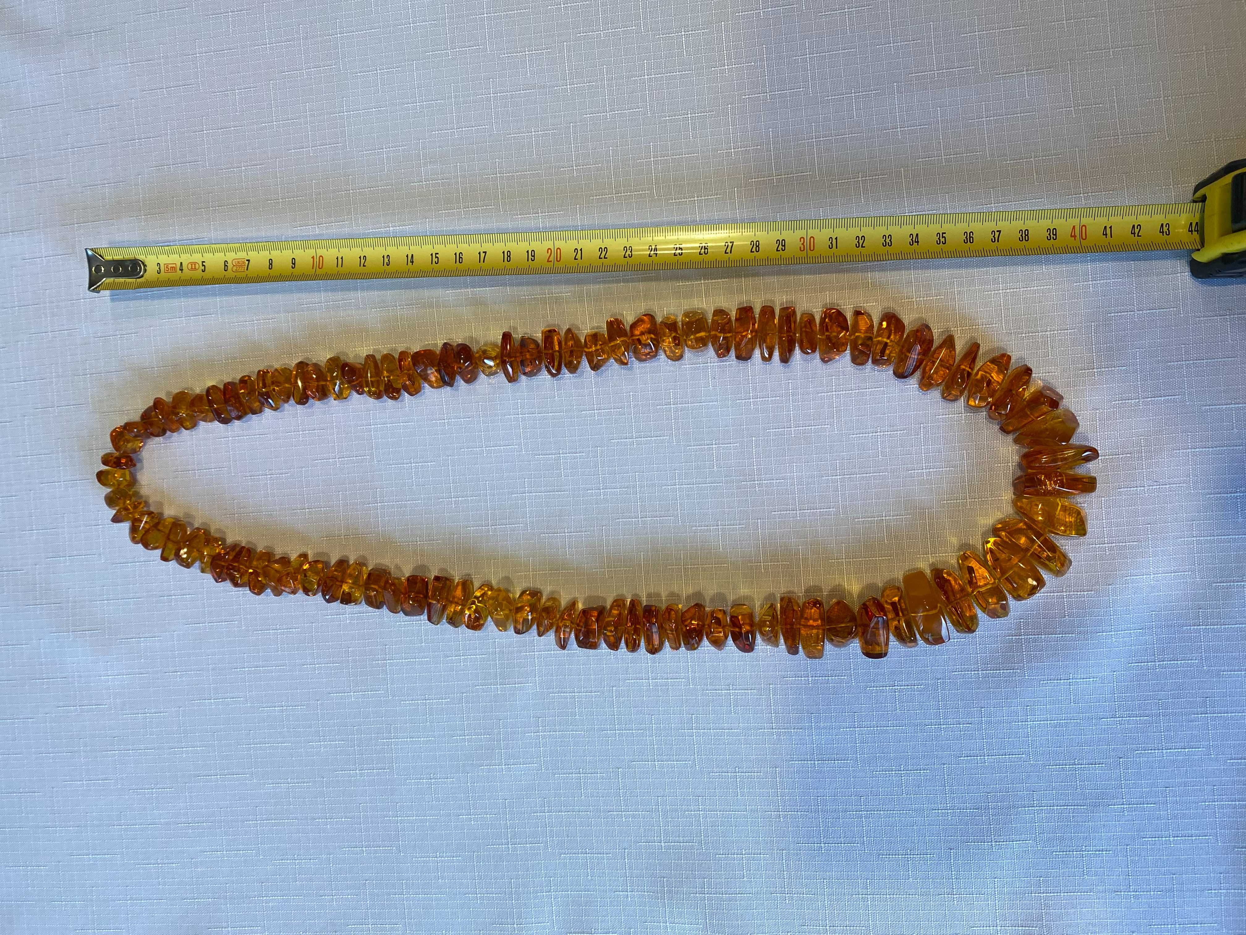 Naszyjnik ,duże naturalne bursztyny dł 80cm