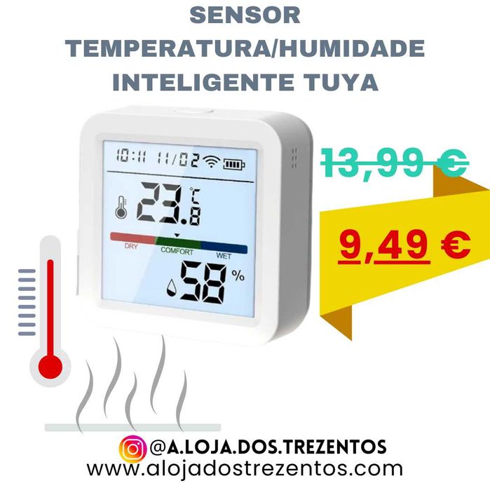 Sensor temperatura e humidade inteligente Tuya TH05