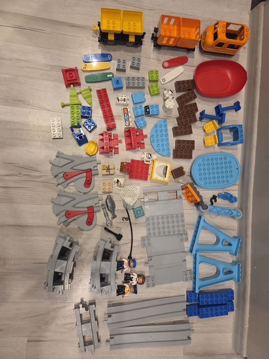 Lego duplo pociąg towarowy, parowy, wiadukt (10875,10874,10872)