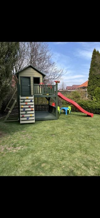 Plac zabaw dla dzieci mini siłownia drewno