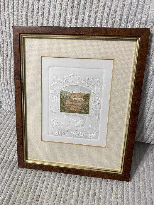 Vintage obraz w drewnianej ramie