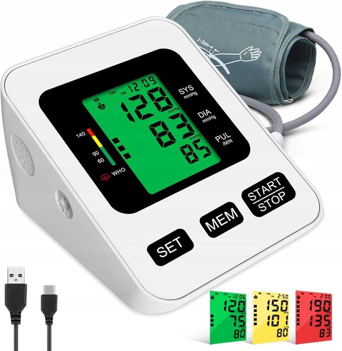 Automatyczny ciśniomierz kolorowy wyświetlacz