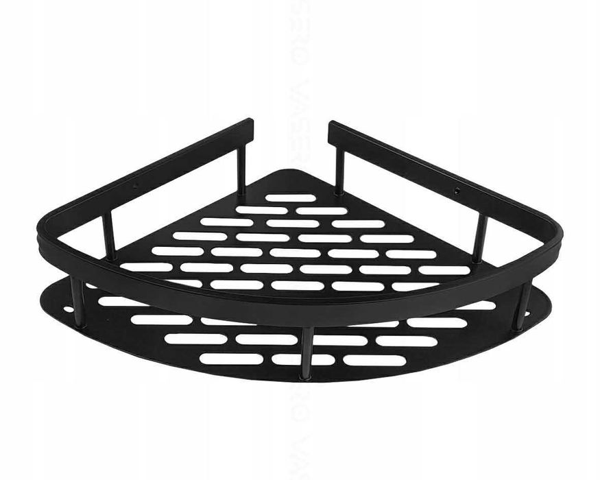 PÓŁKA Pod Prysznic ŁAZIENKOWA  Bez Wiercenia Metal Czarna 2Sztuki Nowa