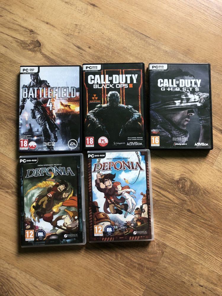 Call of Duty Ghost, black ops III, Battlefield 4, Deponia 1,2