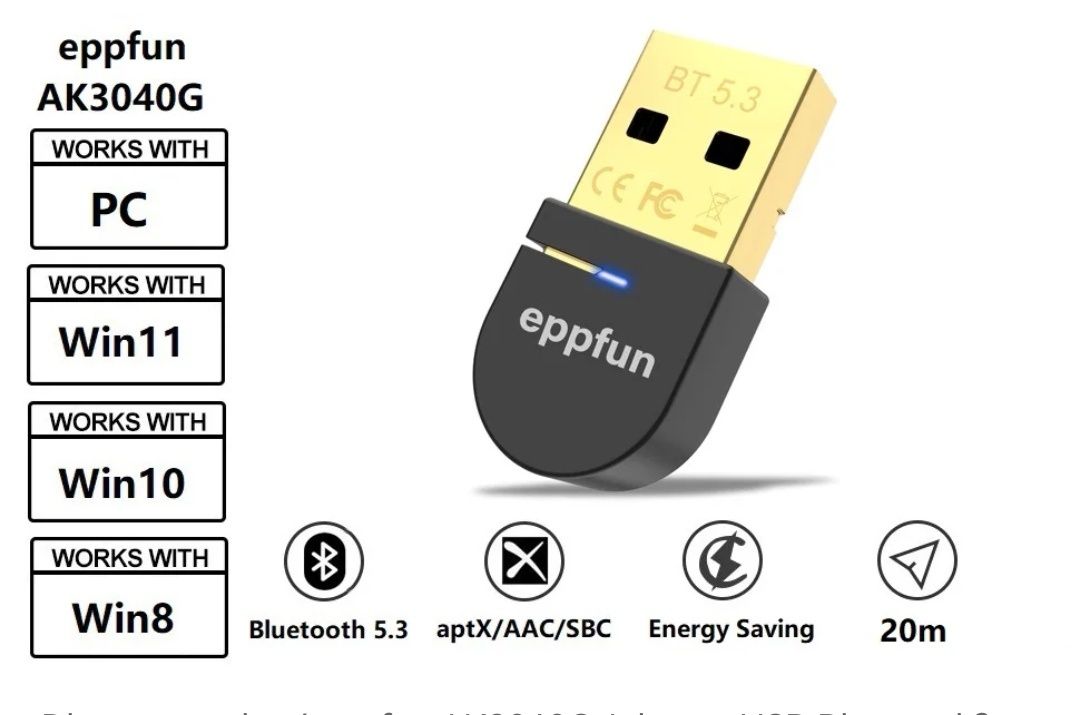 USB Bluetooth 5.3 Eppfun, aptx adapter, dongle