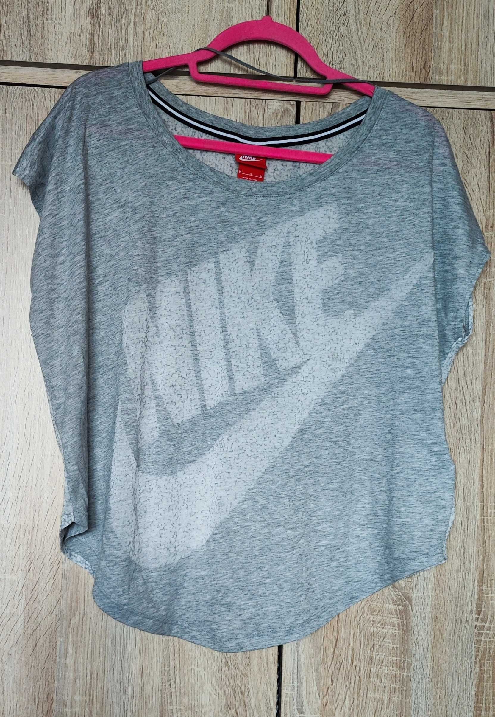 Nike szara bluzka t-shirt fitness lekka melanż M/L