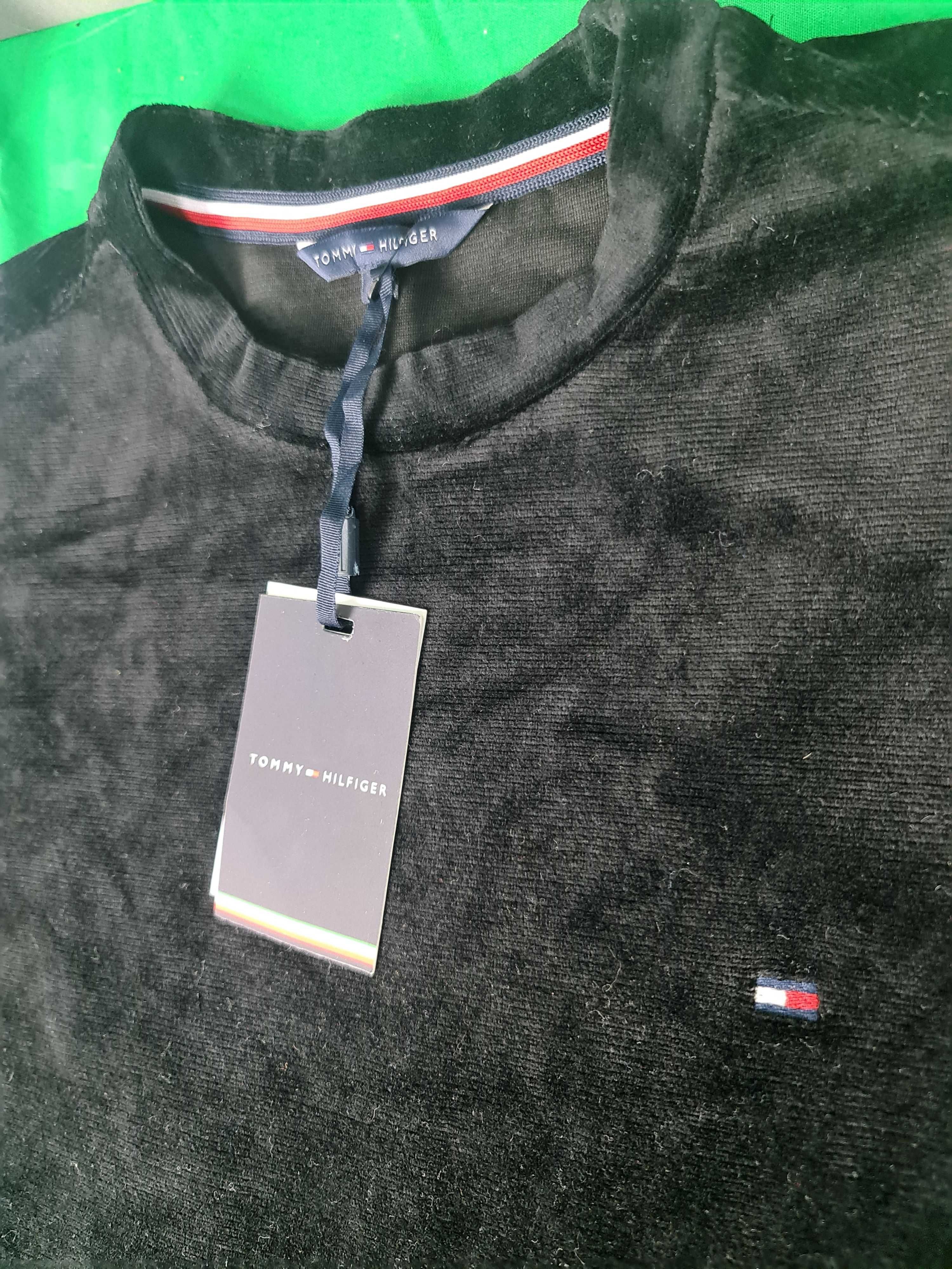 Komplet męski dresowy tommy hilfiger welur dres bluza