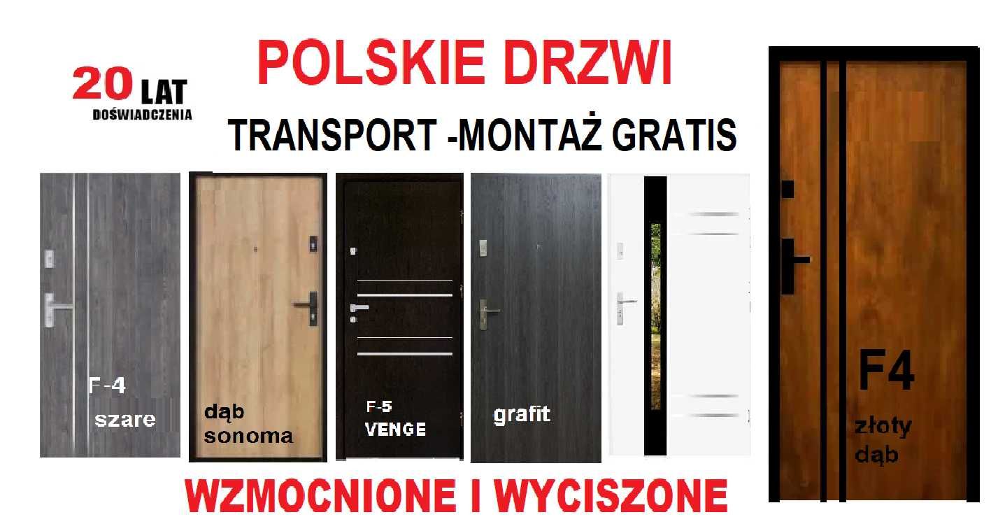 Drzwi wejściowe ZEWNĘTRZNE -wewnętrzne z montażem do mieszkań w bloku