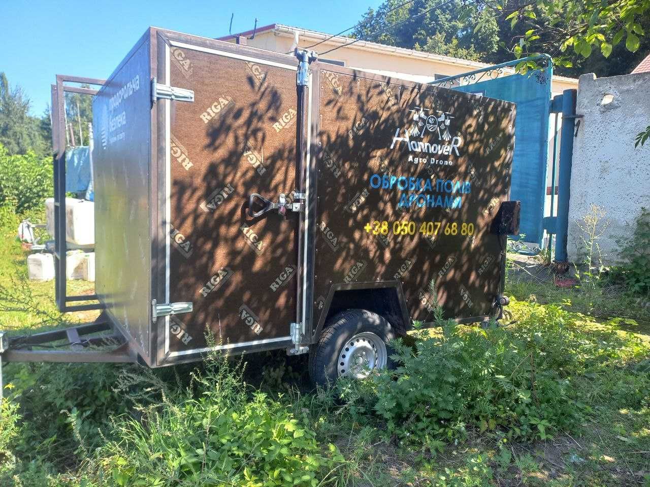 Причіп для дронів, генераторів, мотоциклів (фургон). одноосний