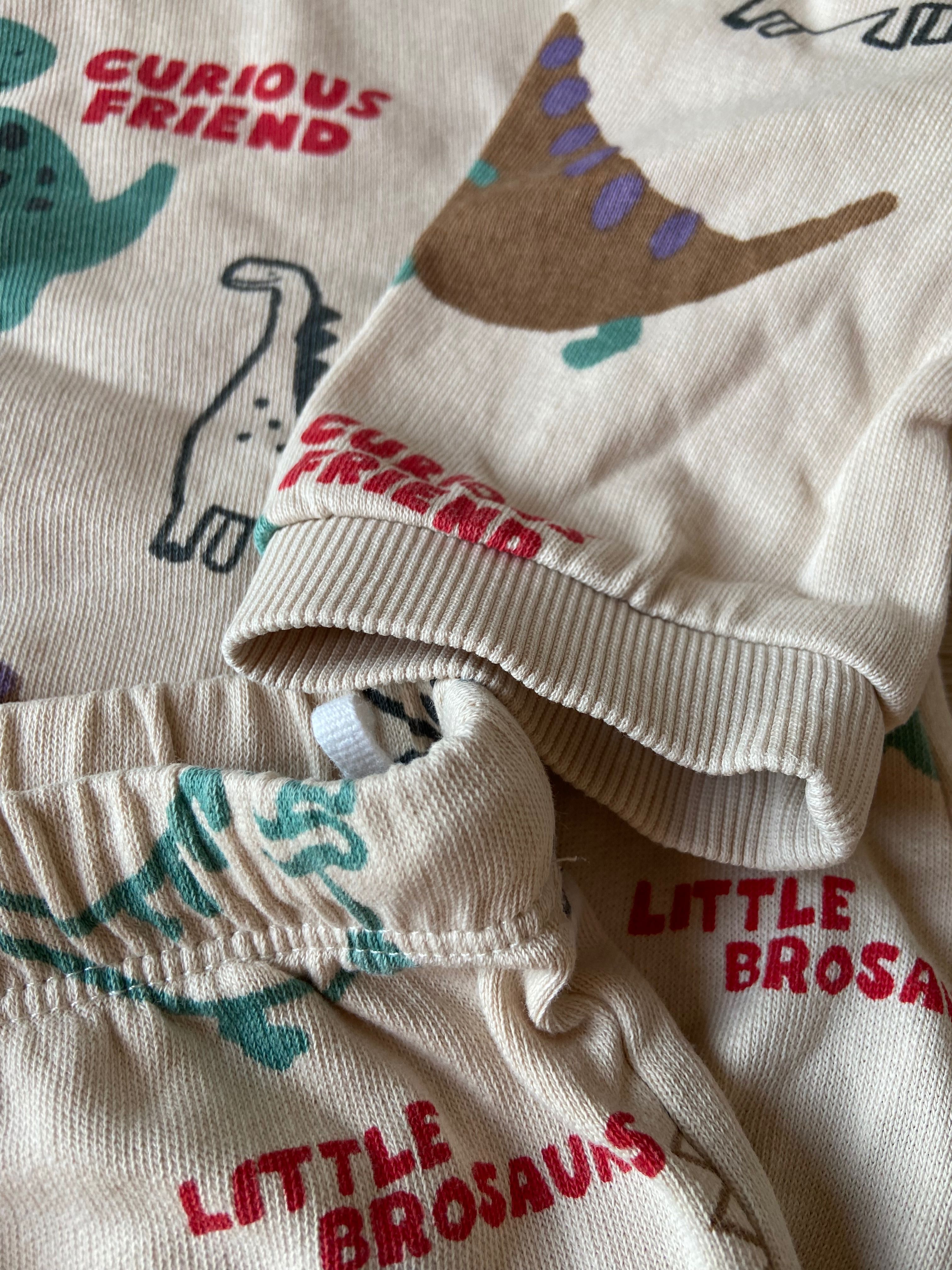 Komplet chłopięcy H&M dinozaury 92 bluza spodnie jogger