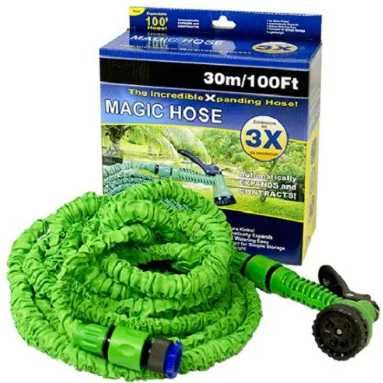 Садовый растягивающийся шланг для полива x-hose с распылителем