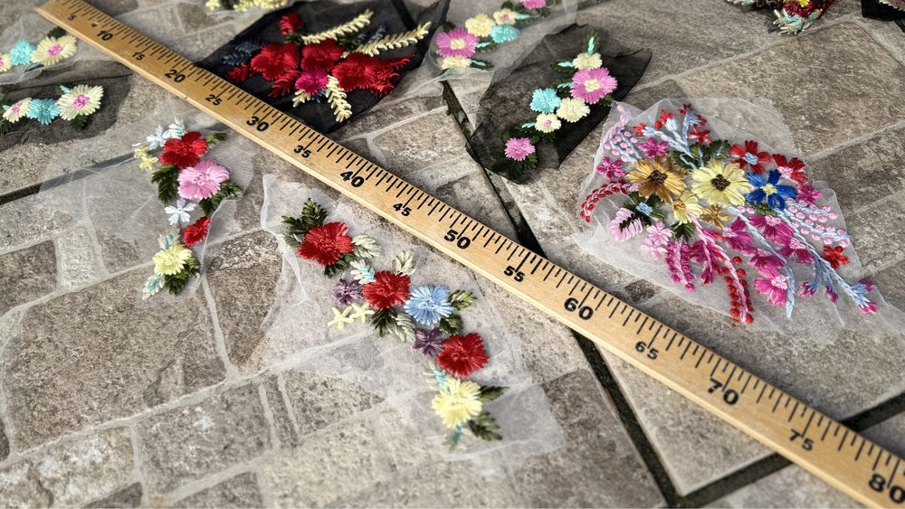Нашивки цветы, для одежды и тд - от 5 шт
