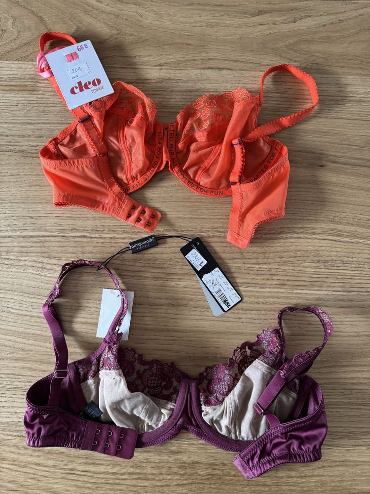 Biustonosz nowy 65E zestaw brytyjskiej firmy Cleo Masquerade Panache